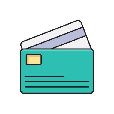 kart vektörü düz renk simgesi