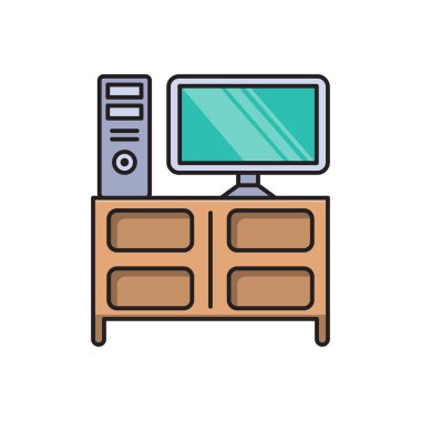 masa vektörü düz renk simgesi