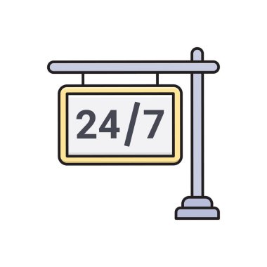 tam zamanlı vektör düz renk simgesi