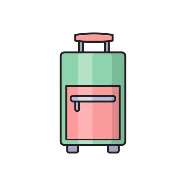 bagaj vektörü düz renk simgesi