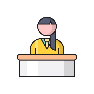 Otel vektörü düz renk simgesi