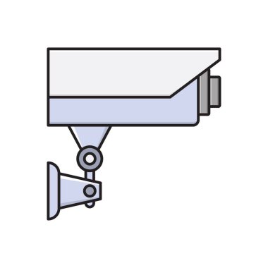 güvenlik vektörü düz renk simgesi