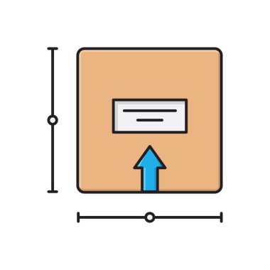 kutu vektörü düz renk simgesi