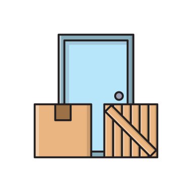 kutu vektörü düz renk simgesi