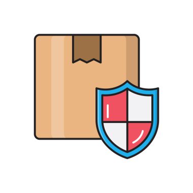 kalkan vektörü düz renk simgesi