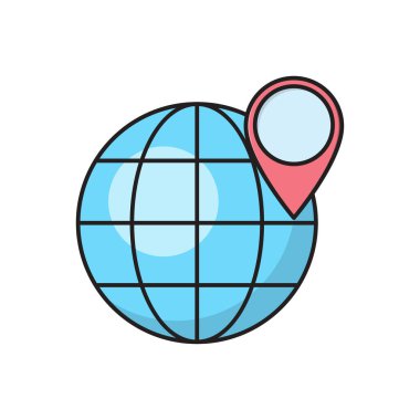 konum vektörü düz renk simgesi