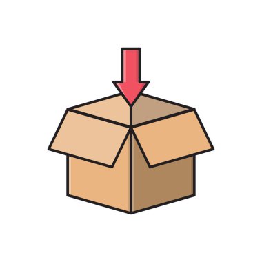 kutu vektörü düz renk simgesi