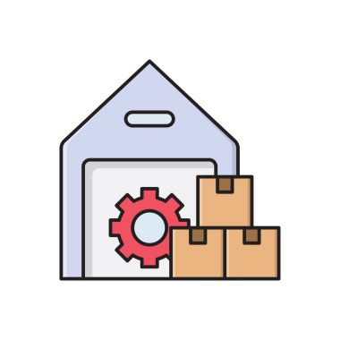 dağıtım vektörü düz renk simgesi