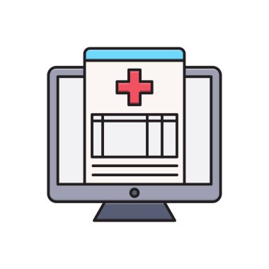 tıbbi vektör düz renk simgesi