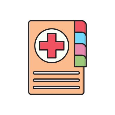 tıbbi vektör düz renk simgesi