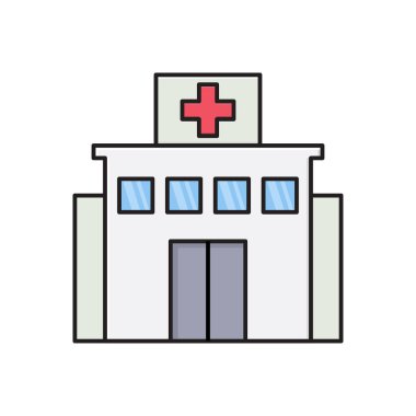 Klinik vektör düz renk simgesi