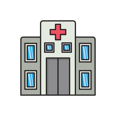 Klinik vektör düz renk simgesi