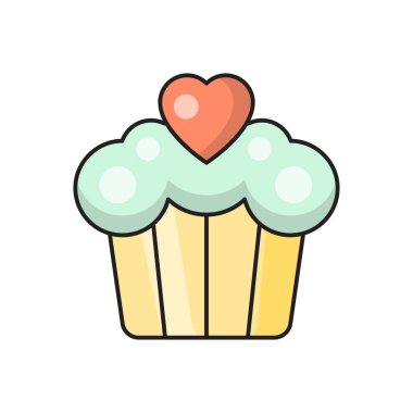 Kek vektörü düz renk simgesi