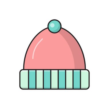 hat vektörü düz renk simgesi