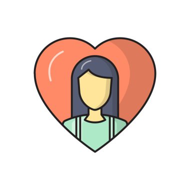 sevgi vektörü düz renk simgesi