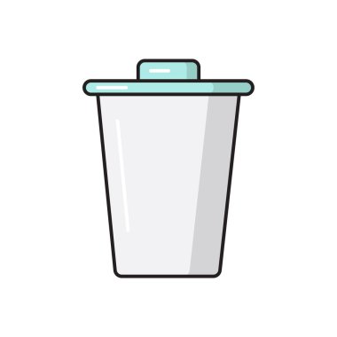 Sepet vektörü düz renk simgesi 