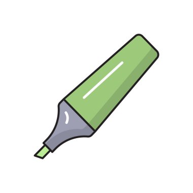 Vurgulayıcı vektör düz renk simgesi 