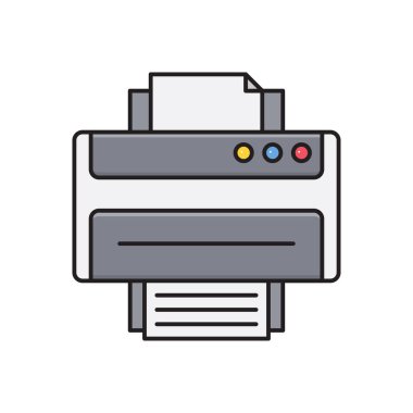 yazdırma vektörü düz renk simgesi 