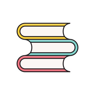 kitaplık vektörü düz renk simgesi 