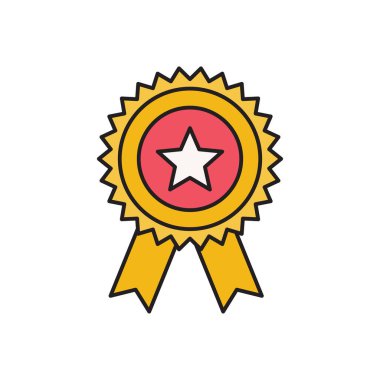 madalya vektörü düz renk simgesi 