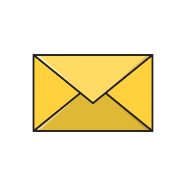 ileti vektörü düz renk simgesi 