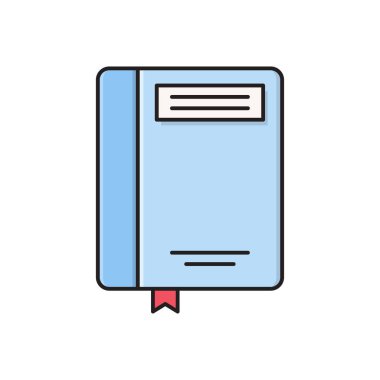 kitap vektörü düz renk simgesi 