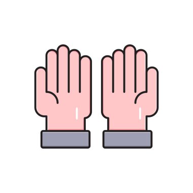 Eller vektör düz renk simgesi 