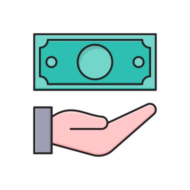 para vektörü düz renk simgesi 