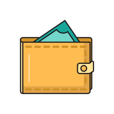 cüzdan vektörü düz renk simgesi 