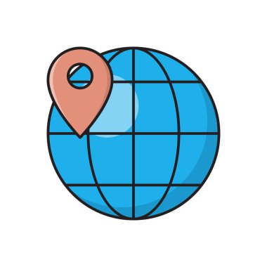 konum vektörü düz renk simgesi 