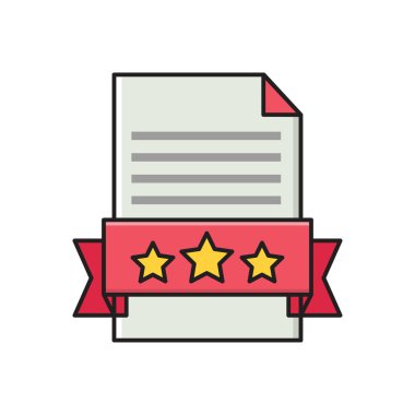 belge vektörü düz renk simgesi 