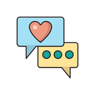 sohbet vektörü düz renk simgesi  