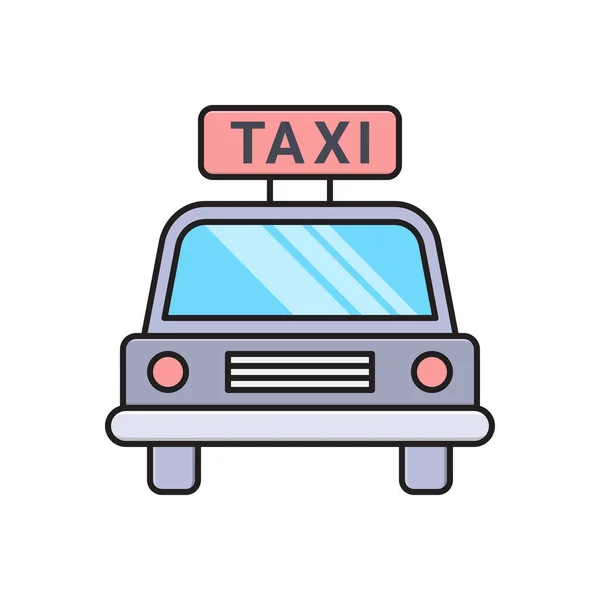 Cab Vector Flat Color Icon — Stock Vector