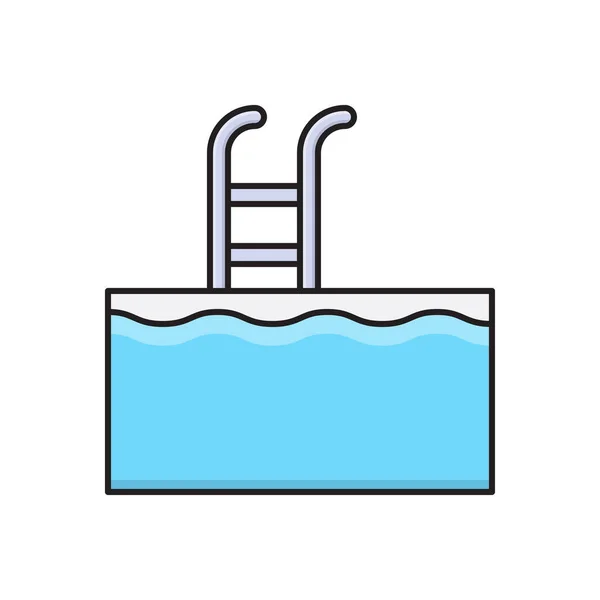 Piscina Vector Icono Color Plano — Vector de stock