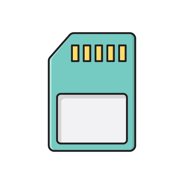 Card Vector Flat Color Icon — Stock Vector