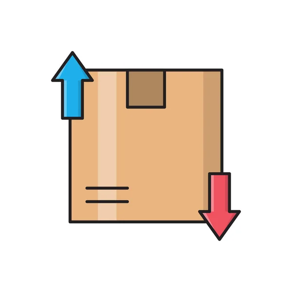 Paketvektor Flache Farbe Symbol — Stockvektor