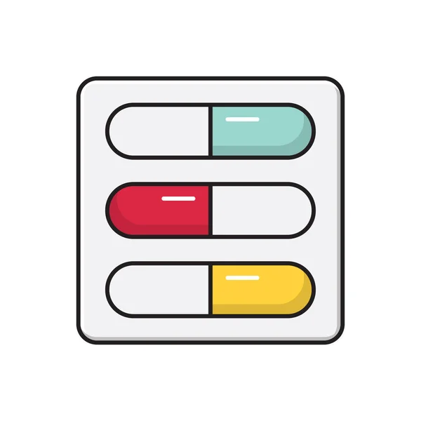 Διάνυσμα Φαρμάκων Επίπεδο Εικονίδιο Χρώματος — Διανυσματικό Αρχείο