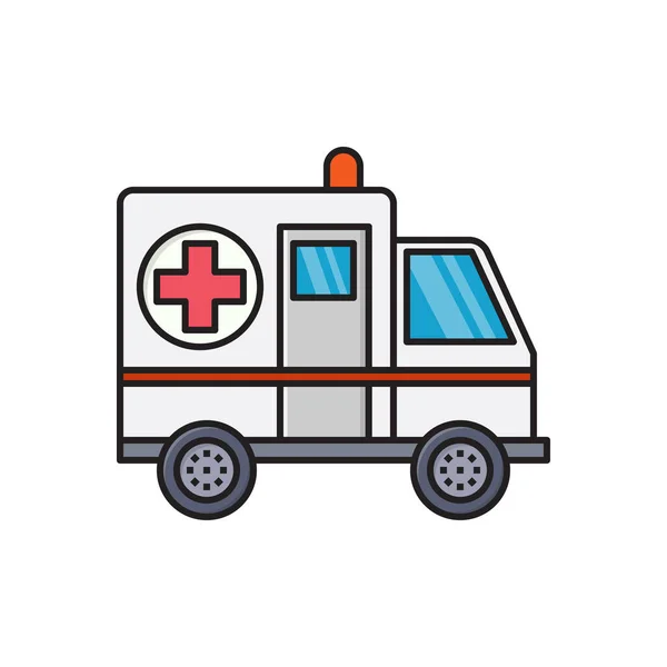 Ambulancia Vector Icono Color Plano — Archivo Imágenes Vectoriales