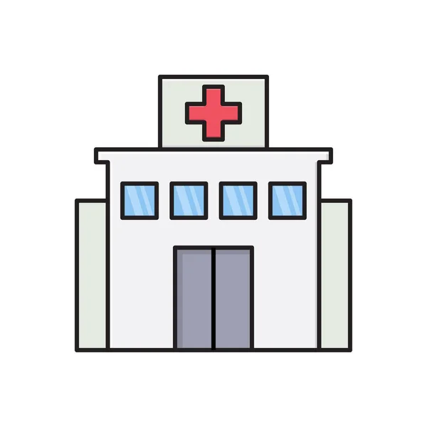 Kliniek Vector Platte Kleur Pictogram — Stockvector