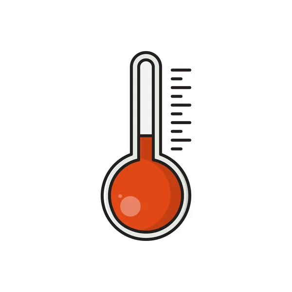 Temperatura Vetor Ícone Cor Plana — Vetor de Stock