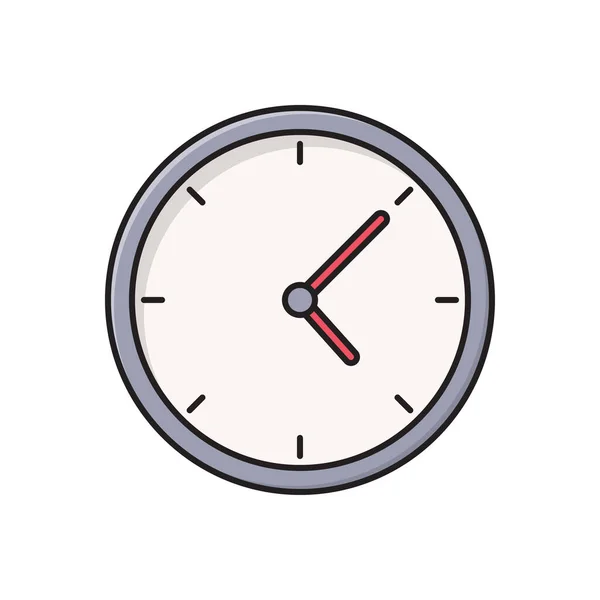 Saat Vektörü Düz Renk Simgesi — Stok Vektör