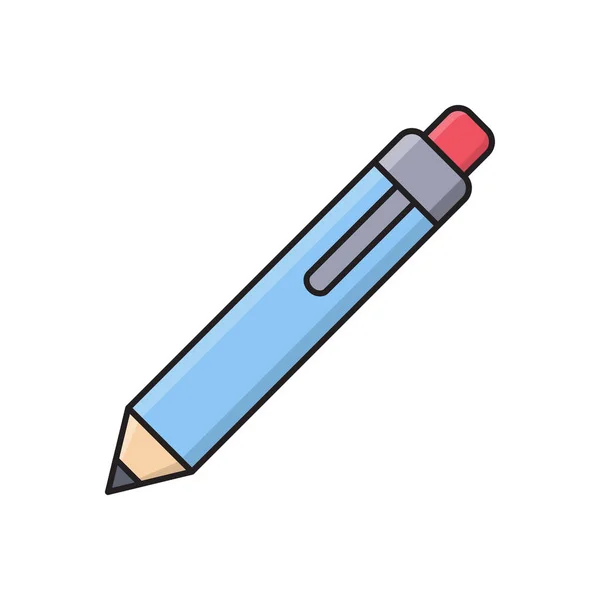 Długopis Wektor Płaski Kolor Ikona — Wektor stockowy