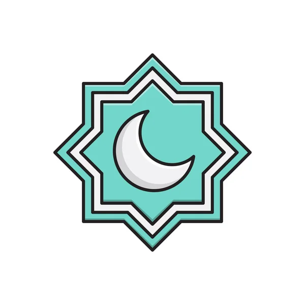 Moon Vector Flat Color Icon — Stock Vector