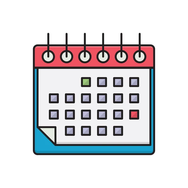 Date Vector Flat Color Icon — Stock Vector