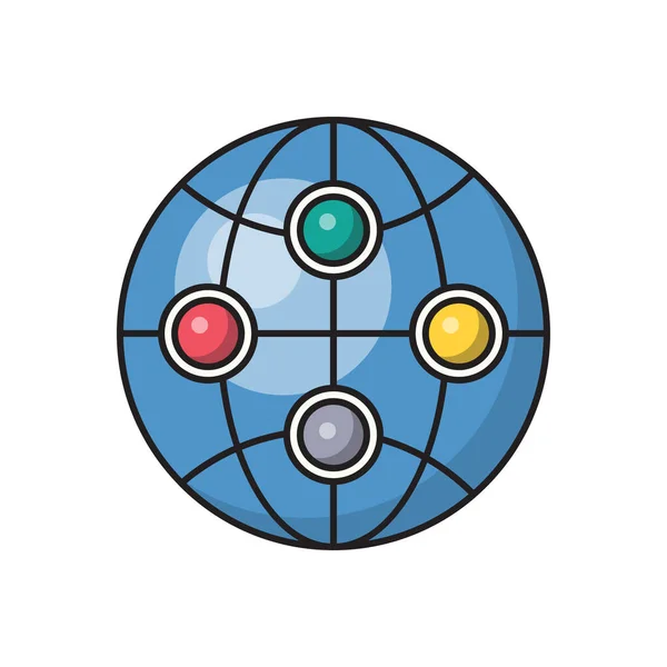 Network Vector Flat Color Icon — Stock Vector