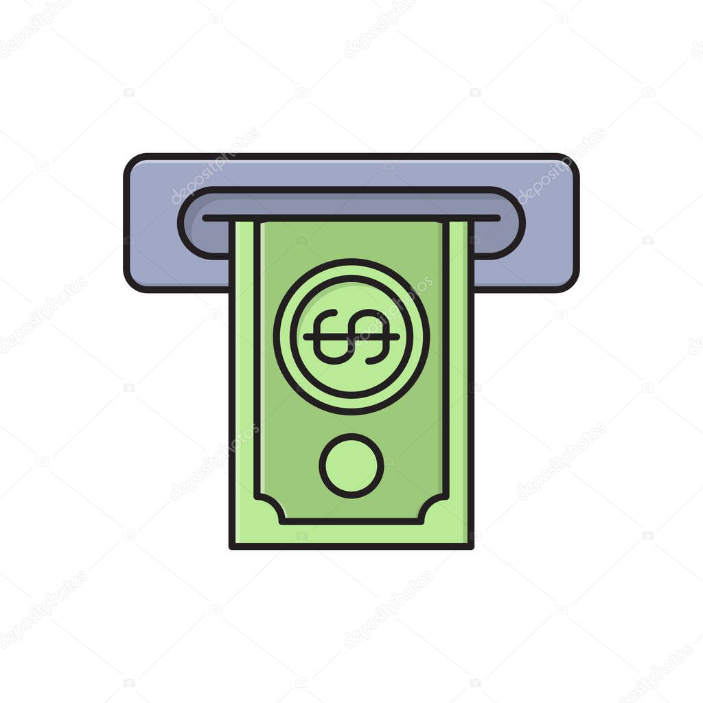 withdraw  vector flat color icon