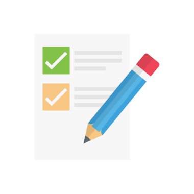 tik vektörü düz renk simgesi