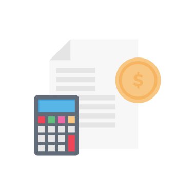 belge vektörü düz renk simgesi