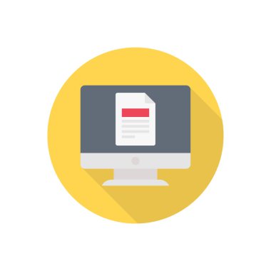 belge vektörü düz renk simgesi