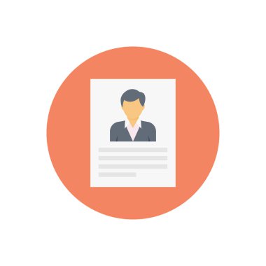 CV vektör düz renk simgesi